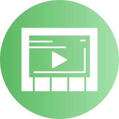  Video simgesi, basit vektör illüstrasyonu