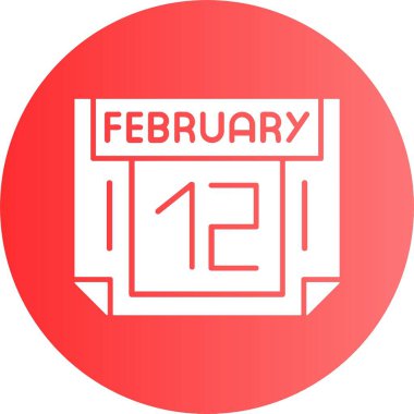 12 Şubat tarih simgesi vektör illüstrasyonu 