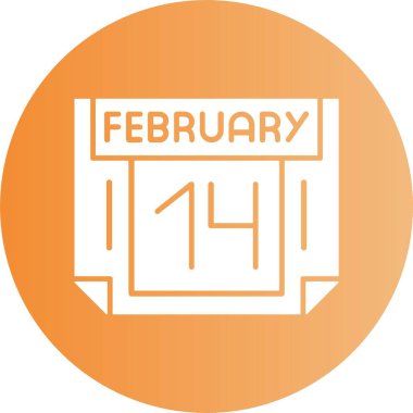 14 Şubat tarih ikonu vektör illüstrasyonu 