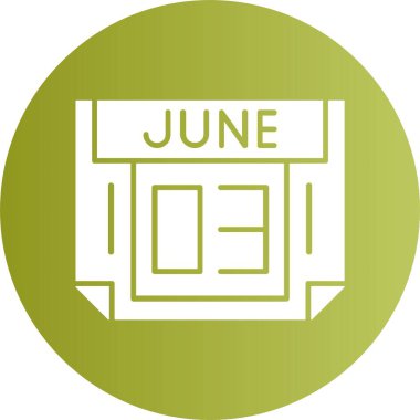 3 Haziran takvimi tarih vektör illüstrasyonu 