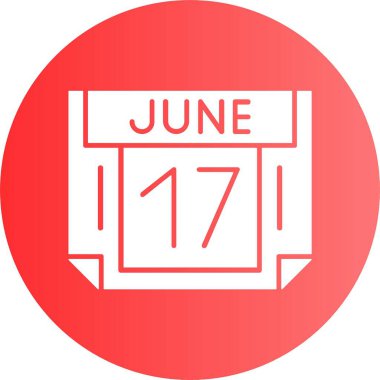 17 Haziran takvim tarih vektör illüstrasyonu 