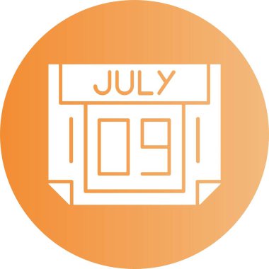 9 Temmuz tarih simgesi vektör illüstrasyonu 