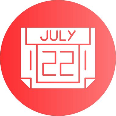 22 Temmuz tarih ikonu vektör illüstrasyonu 