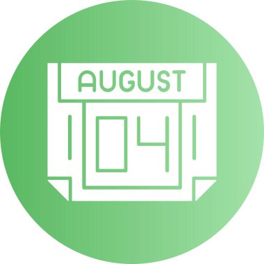 4 Ağustos tarihli ikon vektör illüstrasyonu 