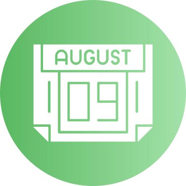 9 Ağustos tarihli ikon vektör illüstrasyonu 