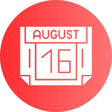 16 Ağustos tarihli ikon vektör illüstrasyonu 