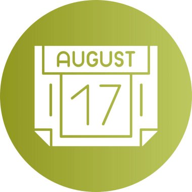 17 Ağustos tarihli ikon vektör illüstrasyonu 
