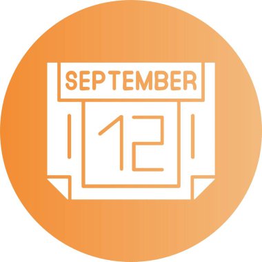 12 Eylül web simgesi, basit vektör illüstrasyonu