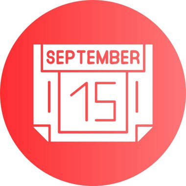 15 Eylül web simgesi, basit vektör illüstrasyonu