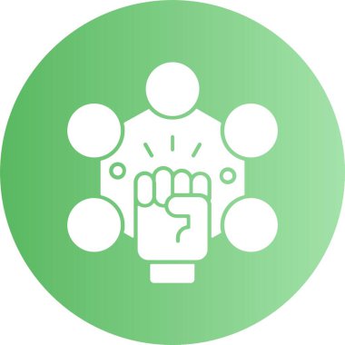 İşçi Güçlendirme. yumruk simgesi web simgesi basit illüstrasyon