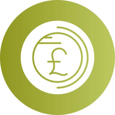 İngiliz Pound Para Sembolü, Simge Vektörü Beyaz Arkaplan