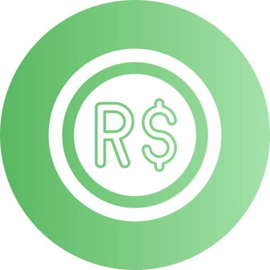 Brezilya Real web simgesi vektör illüstrasyonu