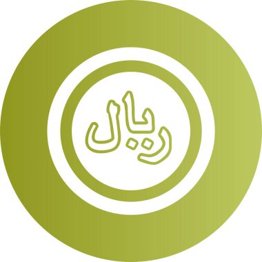 Suudi Riyal web simgesi vektör illüstrasyonu