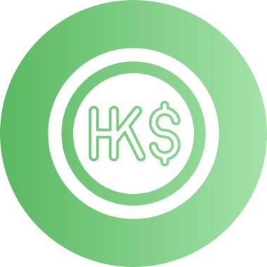 Hong Kong Dolar web simgesi vektör illüstrasyonu