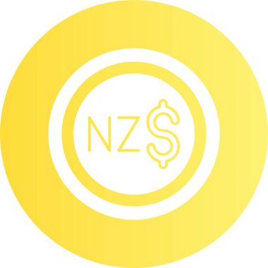 Yeni Zelanda Doları ağ ikonu vektör illüstrasyonu