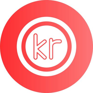 Norveç Kronu web simgesi vektör illüstrasyonuName