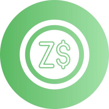Zimbabve Doları ikon vektör illüstrasyonu