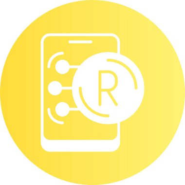 Güney Afrika Rand web simgesi vektör illüstrasyonu