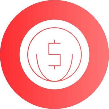 Bozuk para web simgesi, basit vektör illüstrasyonu