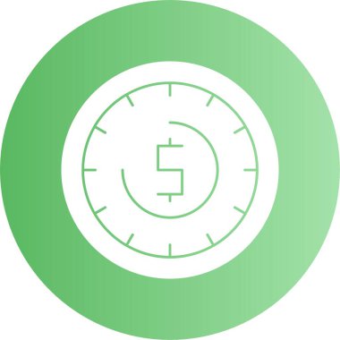 Zaman para vektör glif simgesidir