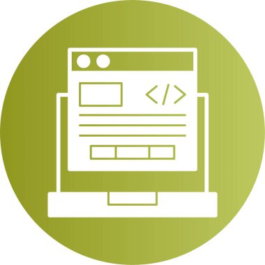 Tarayıcı Programlama Web simgesi, vektör illüstrasyonu