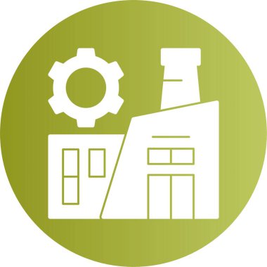 Fabrika Renkli Simge Ayırma Vektör Tasarımı