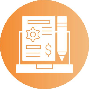 Proje Planı web simgesi tasarımı, vektör illüstrasyonu