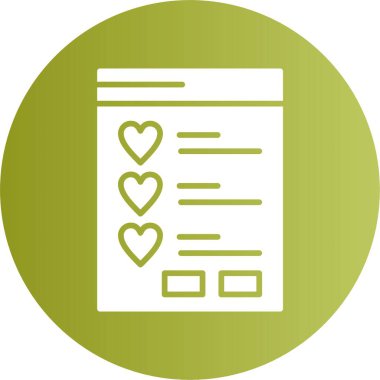 İstek listesi web simgesi, basit vektör illüstrasyonu