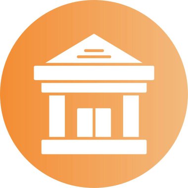 Banka binası simgesi, vektör illüstrasyonu basit tasarım