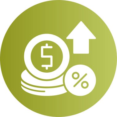 Faiz oranı simgesi. Web için basit illüstrasyon