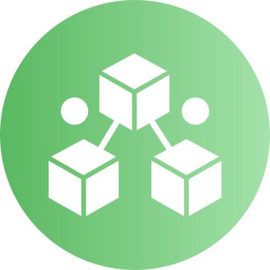 Blockchain simgesi. Web için basit illüstrasyon