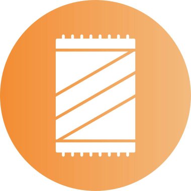 Plaj havlusu simgesi, vektör illüstrasyonu