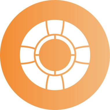 Lifebuoy plaj ikonu, vektör illüstrasyonu 