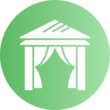 Plaj çadırı ikonu. vektör illüstrasyonu 