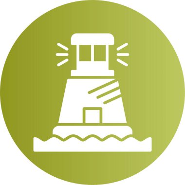Deniz feneri. Web simgesi basit illüstrasyon