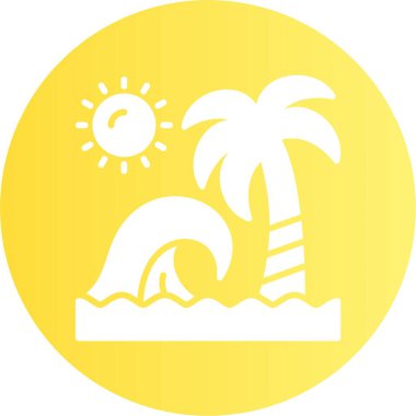 Sahil Dalgaları. Web simgesi basit illüstrasyon 