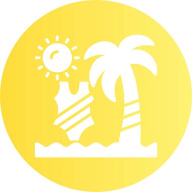 Güzel yaz plajı vektör simgesi