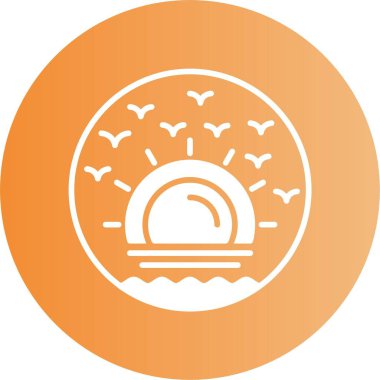 Palmiye ağacı ikonlu plaj resmi, vektör