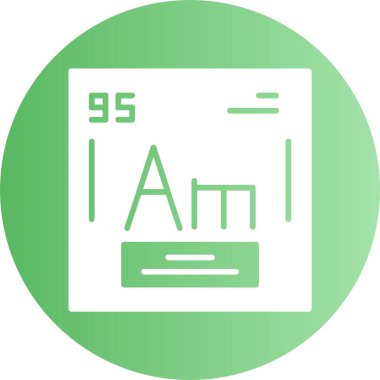 Americium kimyasal elementi. Atom numarasıyla imzala. Periyodik tablonun kimyasal elementi