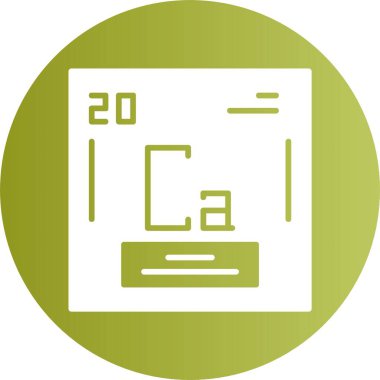 Kalsiyum kimyasal element. Atom numarasıyla imzala. Periyodik tablonun kimyasal elementi