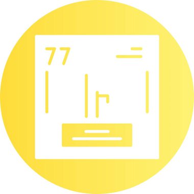 İridyum kimyasal element. Atom numarasıyla imzala. Periyodik tablonun kimyasal elementi