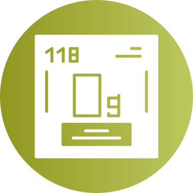 Oganesson kimyasal elementi. Atom numarasıyla imzala. Periyodik tablonun kimyasal elementi 