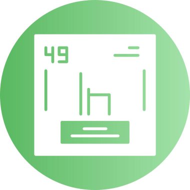 İndiyum kimyasal element. Atom numarasıyla imzala. Periyodik tablonun kimyasal elementi 