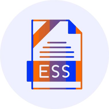 ESS file format. web color icon simple illustration clipart