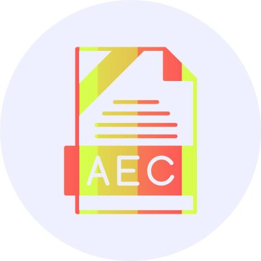 AEC dosya biçimi simgesi, vektör illüstrasyonu 