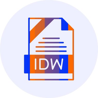 IDW dosya biçimi simgesi, vektör illüstrasyonu 