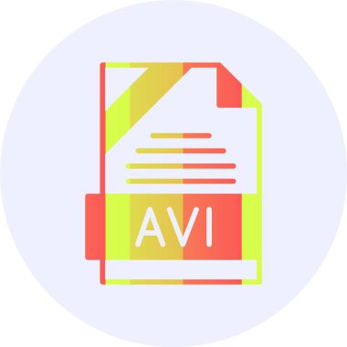 AVI web simgesi, basit vektör illüstrasyonu