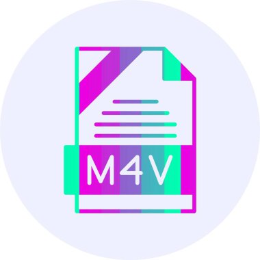 M4V dosya biçimi simgesi, vektör illüstrasyonu 