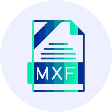 MXF dosya biçimi simgesi, vektör illüstrasyonu 