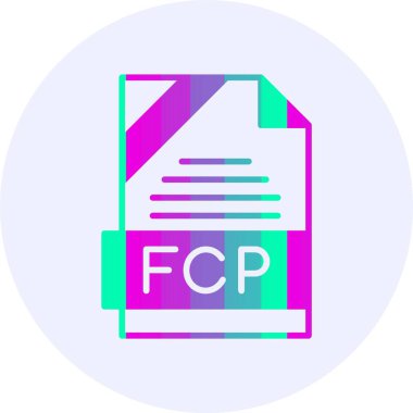 FCP file format icon, vector illustration  clipart